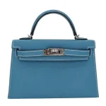 Premium Hermès Replica - Kelly II Sellier Mini Bleu Jean