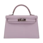 Premium Hermès Replica - Kelly II Sellier Mini Mauve Pale Epsom Palladium HW