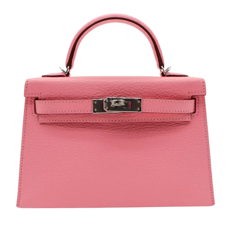 Premium Hermès Replica - Kelly II Sellier Mini Verso Rose Confetti/Orange Chevre Palladium HW