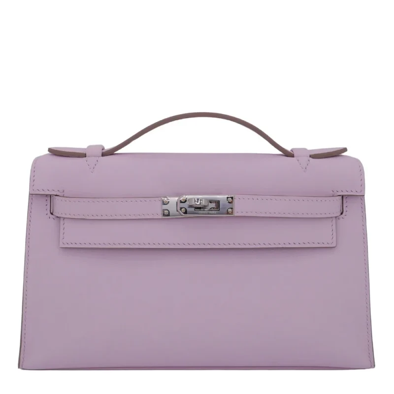 Premium Hermès Replica – Kelly Pochette Mauve Palladium HW